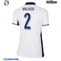 Camisa de Futebol Inglaterra Kyle Walker #2 Equipamento Principal Mulheres Europeu 2024 Manga Curta